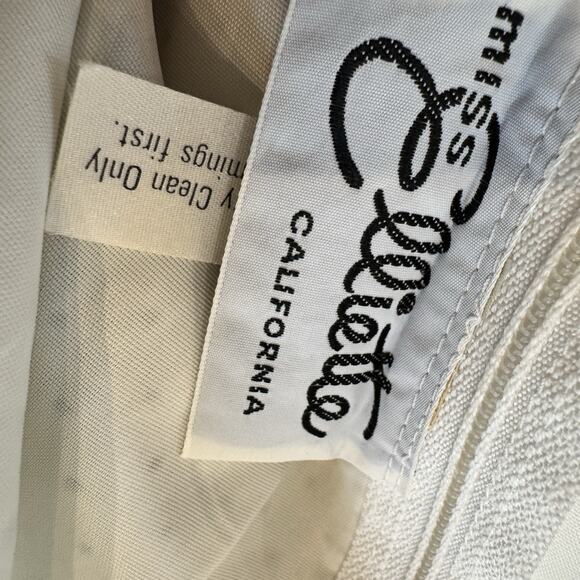 VTG Miss Elliette Dress 4 Polka Dot Black Lace Handkerchief White Goth Coquette - Picture 13 of 15